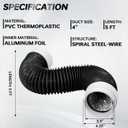 MOPHA Dryer Vent Hose 4 Inch, Heavy Duty 6-Layer Flexible Aluminum Dryer Duct with Rubber Seal Connectors, Heat Resistant Insulated Dryer Exhaust Hose for Tight Spaces, Easy-Install Dryer Vent Kit