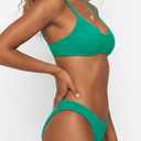 MIKETAI Women's Bikini Sets Sexy Cheeky Swimsuit Textured High Cut Spaghetti Straps Two Piece Bathing Suit(Green,Medium) (Teal, M)