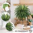 FOREST PRINCE 35" Ferns Artificial Bush Plants Large, 2 Artificial Boston Ferns with 39 Fronds for Outdoors Home Decor