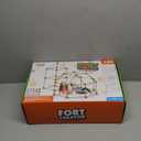 Fort Building Kit for Kids,STEM Construction Toys, Educational Gift for 3 4 5 6 7 8 9 10 11 12 Years Old Boys and Girls,Ultimate Creative Set for Indoor & Outdoors Activity,140 Pcs,Orange