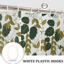 Leaves Shower Curtain Tropical Jungle Plant Curtain Set for Bathroom Modern Natural Botanical Green Leaves Shower Curtain with Hooks Waterproof Fabric Decor 72x78 Inch