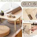 Bamboo Coffee Table Foldable Japanese Floor Desk Folding Low Tea Table No Assembly 26x16x12in Portable Bedroom Living Room Furniture for Dining Working Studing Relaxing (Natural Wood, Large)