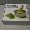 Matcha Whisk Set with Matcha Bowl - Matcha Set Included Electric Frother, Bamboo Whisk, Matcha Spoon, Bamboo Holder, Sifter, Spoon Stand (Mottled Green)