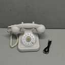 Retro Landline Telephone, Sentno 1960's Vintage Corded Dial Phone Classic Old Fashion Telephones Wired Desk Telephone for Office and Home (White)