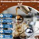 2-pack XL Espresso Cooling Balls, Stainless Steel Iced Coffee Coolers, Suitable for Cooling Espresso, Safe Materials, Enhances Coffee Flavor