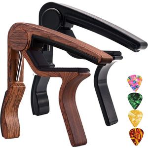 Guitar Capo 2 Pack Capo Guitar Clamp for Acoustic Electric Bass Guitar Ukulele (Rosewood+Black)