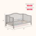 Dream On Me Austin Toddler Day Bed with Rails in Pebble Grey, Low to Floor Toddler Day Bed, Greenguard Gold & Baby Safety Alliance Certified, Non-Toxic Finishes, Side Safety Guard Rail