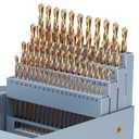 Cobalt Number Size Drill Bit Set, 60Pcs M35 High Speed Steel Jobber Length Drill Bit Kit for Hardened Metal, Stainless Steel, Cast Iron, Wood and Plastic, with Index Storage Case, #1-60