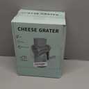 Rotary Cheese Grater with Handle: 5-in-1 Cheese Grater Hand Crank, Strong Suction Base for Fruit Vegetables Nuts with Blade Storage Box (White)