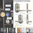 Veise Fingerprint Lock with Handle - APP Control, Smart Keypad Door Lock, Keyless Entry for Front Door, Electronic Digital Knob, Remote Grant, Satin Nickel, VE019