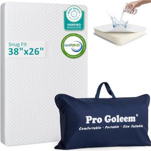 Pro Goleem Waterproof Pack and Play Mattress 38"x26" for Babies White