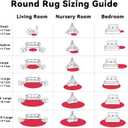 OLANLY Red Round Rugs for Bedroom - Machine Washable, 4 ft Circle Area Rugs for Living Room, Soft and Fluffy Shaggy Carpet for Teen Girls and Boys, Nursery Rooms, Dorms, Home Decor Aesthetic