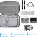 2 x JSVER Carrying Case for DJI Mini 4 Pro PU Leather Travel Storage Case Compatible with DJI Mini 4 Pro Fly More Combo Drone, Support 2 batteries and Remote Controller Accessories