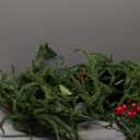 9FT Christmas Garland with Lights, Battery Operated Garland with Red Berries and Eucalyptus Leaves, Real Touch Artificial Prelit Garland for Mantle, Fireplace, Table, Stairs & Christmas Decorations