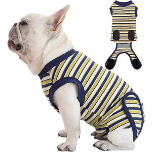 Recovery Suit for Dogs - Dog Surgery Recovery Suit Female Spay, Soft Dog Onesie for Surgery Female,Dog Cone Alternative Surgical Recovery Suit,Abdominal Wounds Suit (Yellow Stripe, X-Large)
