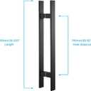 TOGU TG-6018 36 inches Solid Standoffs Heavy-Duty Commercial Grade-304 Stainless Steel Push Pull Door Handle/Barn Door Pull Handle/Glass Pulls, Matte Black Finish