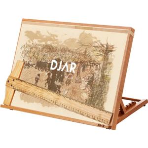 DJAR 5-Position Wood Drafting Table for Painting, Tabletop Easel and Sketching Board, Adjustable Angle Drawing Stand for Adult Artist, 18 1/2 Inches by 14 3/10 Inches, A3