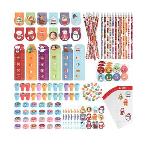 CCINEE 216 Pcs Christmas School Stationary Set,24 Sets Xmas Party Favors Bulk with Pencils Erasers Treat Bags Stickers for Christmas Goodie Bag Stuffers Gift Exchange Holiday Party Supplies