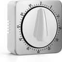 Kitchen Timers for Cooking, 100% Mechanical Desk Timer - No Batteries Required - Magnetic Backing, Chef Cooking Timer Clock with Loud Alarm, Exquisite Stainless Steel Body - Countdown Reminder Magnetic