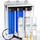 Whole House Water Filter System,Reduce Scale Chlorine,3 Stage Water Purifier,Top-Tier Sediment & Carbon Filter with FOF Technology Filter Out 99% Vocs,Metal,Soften Water,Healthier Skin,20x4.5Inch