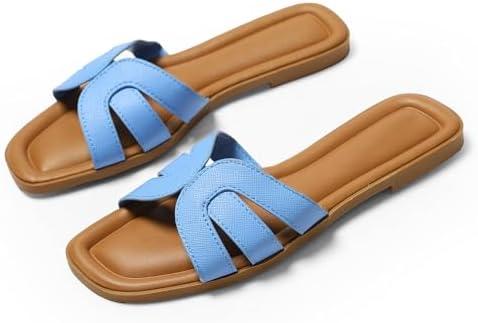 Womens Flat Sandals Dressy Sandals Comfort Slide Black Brown White Sandals Size 9