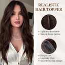 Rich Choices Hair Toppers for Women Real Human Hair 100% Human Remy Toppers NO Bangs for Women with Thinning on Top Clip in Hairpiece 4"x4.7"Lace Base 8 Inch #2 Dark Brown