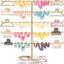 SNOWSTAR Hair Claw Clip Holder Organizer - 5 Tier Claw Clips Storage Display with Metal Tray, Hair Clip Holder Desktop Stand for Women Girls