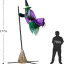 Halloween Decorations Outdoor - 11.5 Ft Animated Hovering Witch Animatronics - Sound & Touch Activated Sensor - Scary Decor Props for Home Outside Garden Yard Lawn Party Decoration
