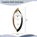 23.6 x 9.8inch Decorative Wall Clocks with Pendulum, Large Modern Solid Wood Frame Unique Clock for Wall Decor Living Room,Kitchen,Home,Bathroom,Bedroom - Battery Operated, Silent, Non-Ticking
