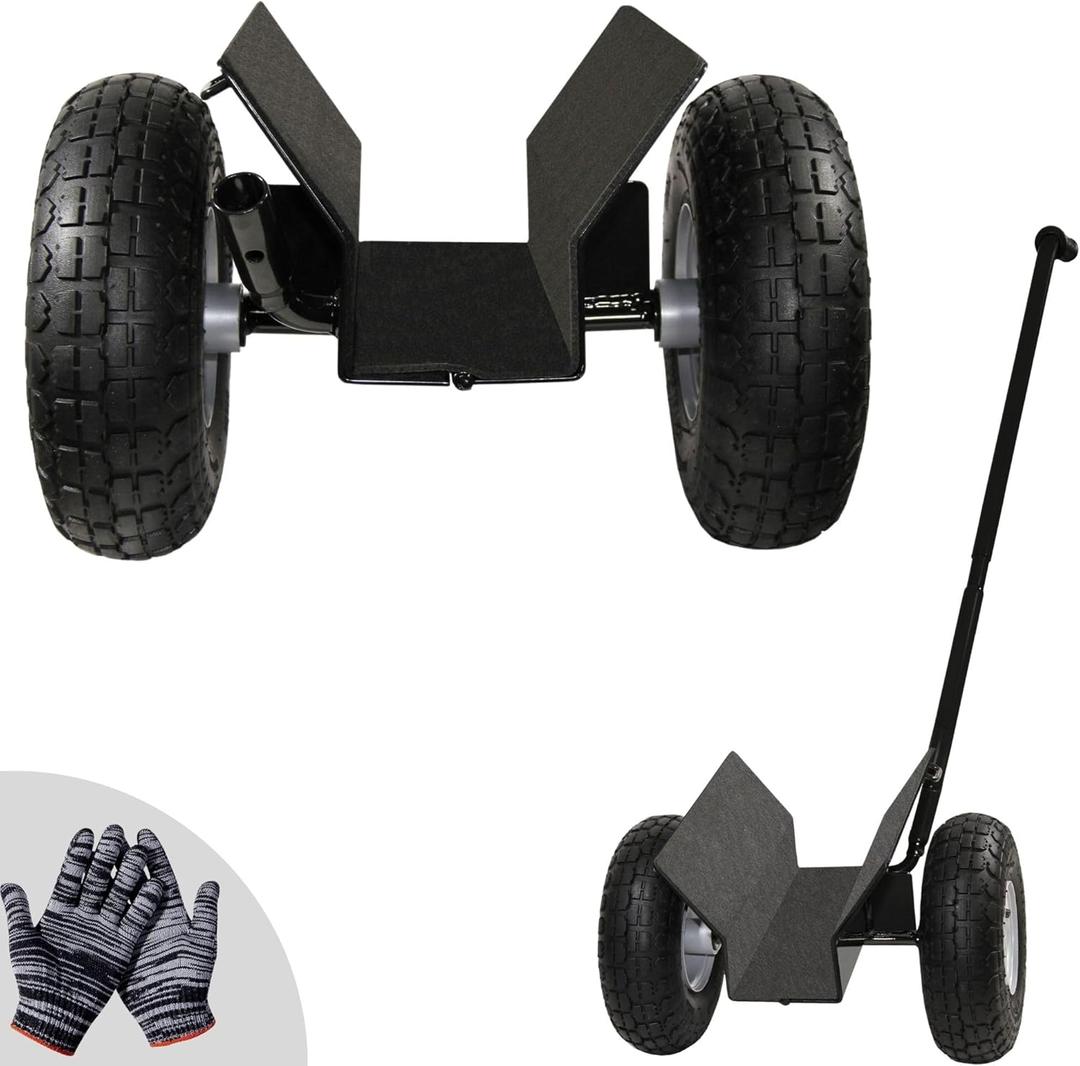 Heavy Duty Panel Dolly & Drywall Cart, Door Dolly 800lbs Weight Capacity, 10" All-Terrain Pneumatic Wheels Detachable Handles for Versatile Material Handling (Black)