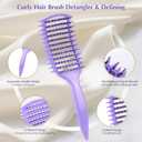 Curl Defining Brush, Vented Curly Hair Brush for Effortlessly Detangling Shaping and Defining Women's Men's Curls on All Wet or Dry Hair Types, Reduces Frizz (Purple)