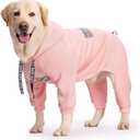 Dog Hoodies Winter Coat for Large Medium Dogs, Pullover 9 Legs Warm Coat Hooded Sweatshirt, Fleece Hoodie for Cold Weather (Pink, 3X-Large) (3XL(Reference Weight 33-53 lbs))