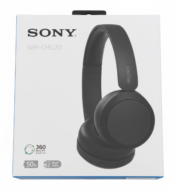 Sony WH-CH520 Wireless Headphones Bluetooth On-Ear Headset with Microphone and up to 50 Hours Battery Life with Quick Charging, Black