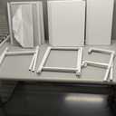 3IngSeagulls Small Vanity Desk Without Mirror, Makeup Vanity Table for Small Space, Compact White Dressing Table with Fabric Drawers, Makeup Vanity with Storage for Bedroom, White, 23.6inW