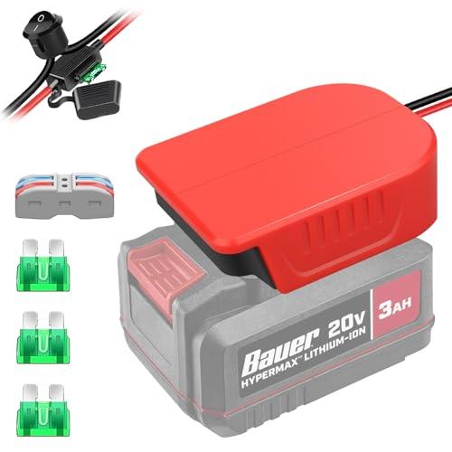 TPDL Power Wheels Adapter for Bauer 20V Battery, DIY Adaptor for Bauer 20V Battery, Power Station Conversion Kit with Fuses, Terminals, 14AWG Wire, Converter for Rc Car Toys, Robotics, Rc Truck