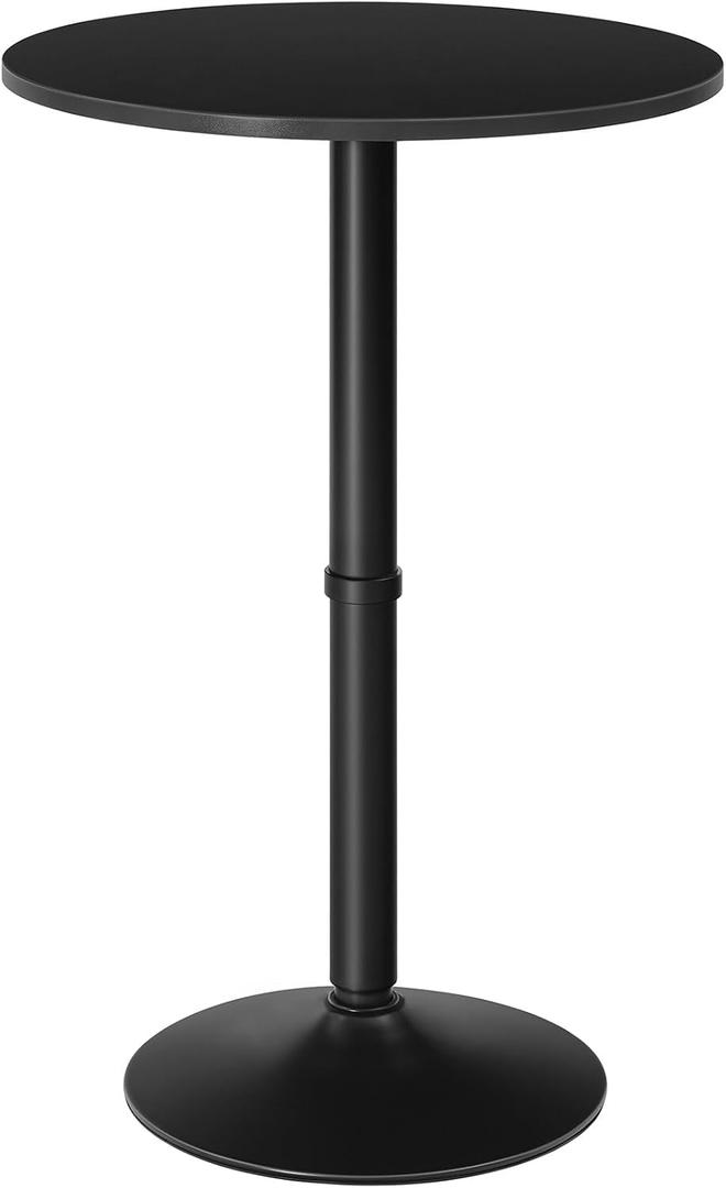 HOOBRO Round Bar Table, 35" Tall Pub Table, with Non-Slip Base for Narrow Space, Bar Height Table for Kitchen, Easy to Assemble, Black BB57BT01