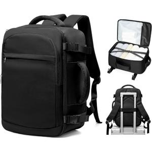 VGCUB Travel Backpack for Women Men Large Work Gym Frontier Airlines Personal Item Bag Business Airport Lightweight Daypack Carry on Flight Approved Airplane Backpack Mochilas de Viaje Black