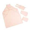 SILI FACTORY Hooded Baby Towels, 100% Cotton, Ultra-Soft & Absorbent Baby Bath Towels with Bath Mitt, Baby Bath Towels for Newborn, Infant, Toddler and Kids, 4 Piece, 39"x 39", (Rabbit-Pink)
