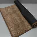 PURRUGS Dirt Trapping Door Mat 20" x 31.5", Non-Slip Machine Washable Entryway Rug, Dog Doormat, Indoor Front Door Mat, Super Absorbent Entry Rug for Muddy Shoes & Paws, Brown-Light Cream