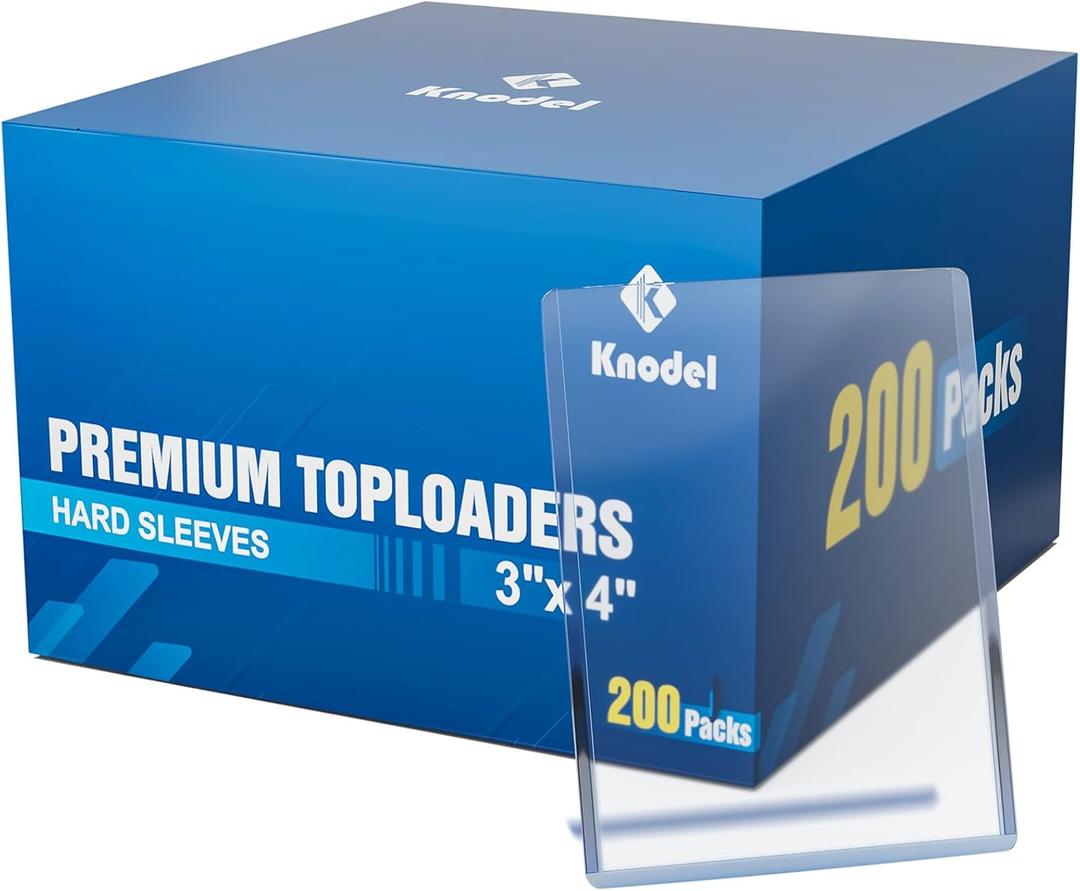 K KNODEL 3" x 4" Card Sleeves Top Loads for Cards, Hard Sleeve Baseball Card Protectors,Trading Card Sleeves Hard Plastic Fit for Baseball, Football Cards (200)