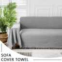 MEETSKY Couch Cover Sofa Cover Oversized Chair Cover Grey Couch Protector Sofa Throw Cover for Couches Single Sofa Slipcovers Washable Couch Recliner Cover(71"x 91", Medium, Grey)