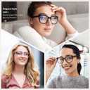 EASY READ 2 Pack Reading Glasses for Women,Cat Eye Blue Light Blocking Computer Readers with Spring Hinge(Magnification 1.50,Black/Purple)