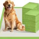 Gardner Pet Dog Pee Pads Extra Large 28"x34", XL Thicker ECO Green Disposable XLarge Puppy Training Pads Super Absorbent Full Edge-Wrapping Pad for Dogs, Puppies, Doggie, Cats, Rabbits-(30 Count)