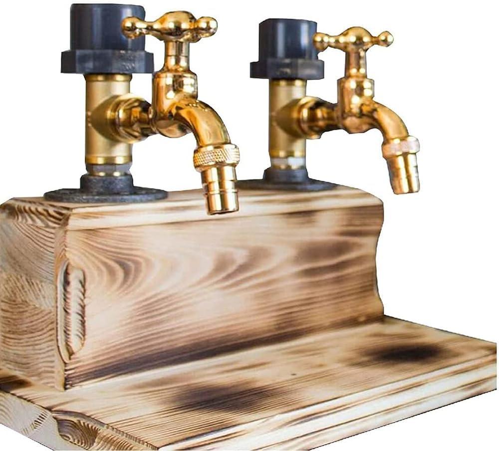 Wooden Whiskey Liquor Dispenser Father's Day Shot Dispenser for Liquor Bottles Beverage Whiskey Holder Faucet Shape Stand Drinkware Set Holder for Bar Home Party Man Cave (Style-2)
