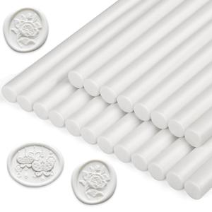 Paxcoo 20pcs Sealing Wax Sticks, Wax Seal Sticks, Glue Gun Sealing Wax Sticks for Wedding Invitations, Letter, Envelope, Cards and Crafts (White)
