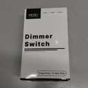 MOES Black Dimmer Light Switch, 3 Way & Single Pole Dimmable for LED, CFL, Incandescent, Halogen, 600Watt Max, ON/Off with Dimming Slide for Bedroom Hallway, No Neutral Wire Required (1 Pack with Wall Plate)