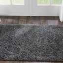 Nourison Malibu Shag Solid Dark Grey 3' x 5' Area Rug, (3' x 5')