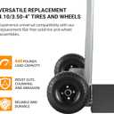 AR-PRO (2-Pack) 10-Inch Solid Tires Wheels, 4.10/3.50-4 Flat-Free Tire Replacement with 5/8" Bearings & 2.2" Offset Hub, Fits Hand Trucks, Wheelbarrows, Garden & Utility Carts