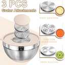 Umite Chef Mixing Bowls with Airtight Lids Set, 8PCS Stainless Steel Nesting Bowls with Grater Attachments, Non-Slip Bottoms, 5, 4, 3.5, 2, 1.5QT for Mixing & Serving