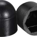 uxcell Plastic Dome Nut Protection Cap Covers, M6 Nut Cover Black 100pcs